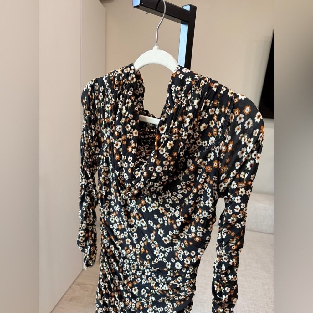 Farm Rio: Black Tiny Flowers Long SleeveMaxi Dress - Picture 12 of 15